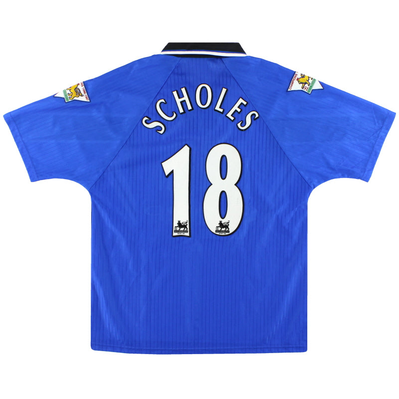 1996-97 Manchester United Umbro Third Shirt Scholes #18 M Football Shirt