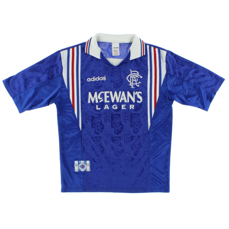 1996-97 Rangers adidas Home Shirt L Football Shirt