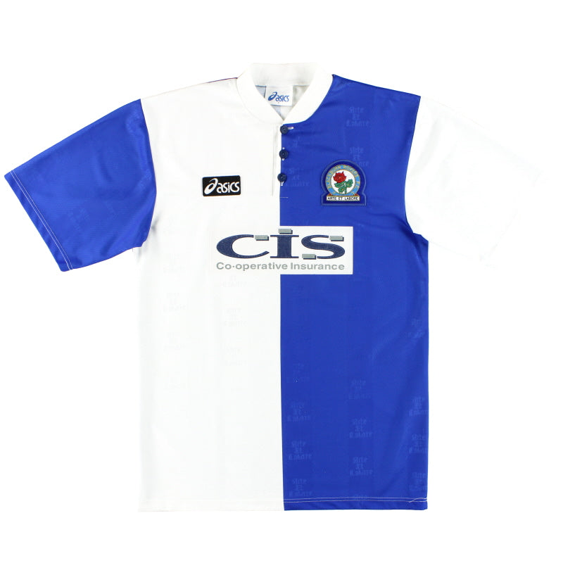 1996-98 Blackburn Asics Home Shirt L Football Shirt