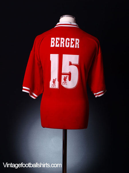 1996-98 Liverpool Home Shirt Berger #15 XL Football Shirt