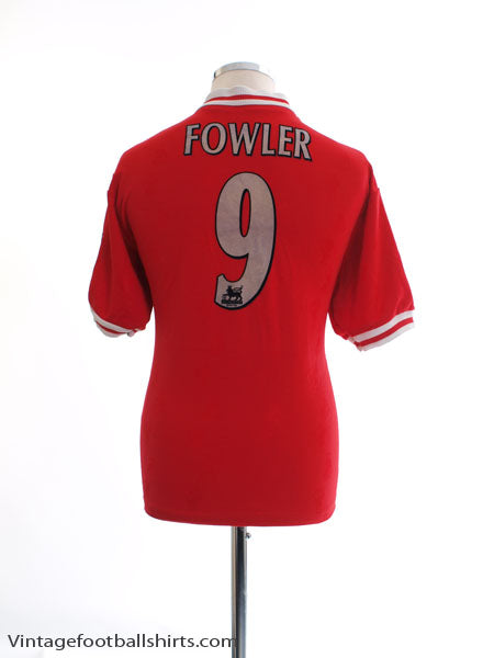 1996-98 Liverpool Home Shirt Fowler #9 M Football Shirt