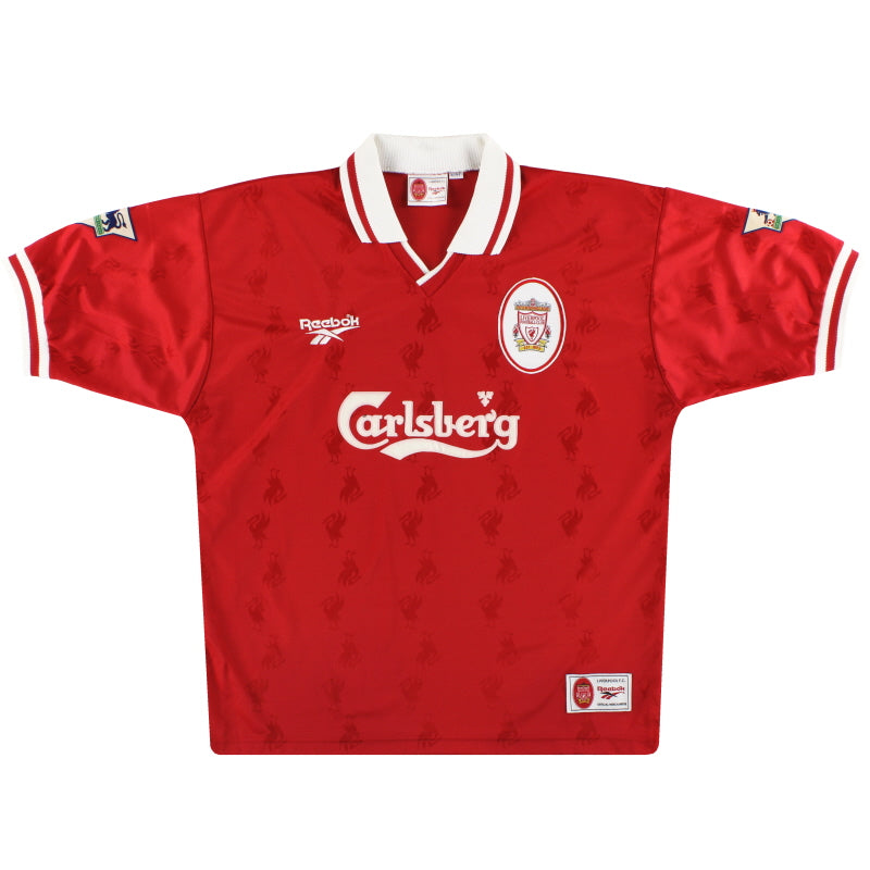 1996-98 Liverpool Reebok Home Shirt *Mint* L Football Shirt