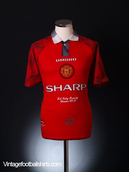 1996-98 Manchester United 'Champions' Home Shirt M Football Shirt