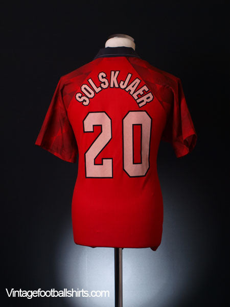 1996-98 Manchester United 'Champions and FA Cup Winners' Home Shirt Solskjaer #20 L Football Shirt