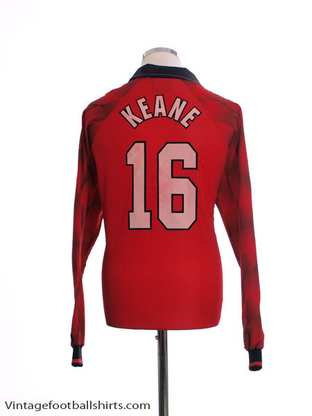 1996-98 Manchester United Home Shirt Keane #16 L/S *Mint* XL Football Shirt
