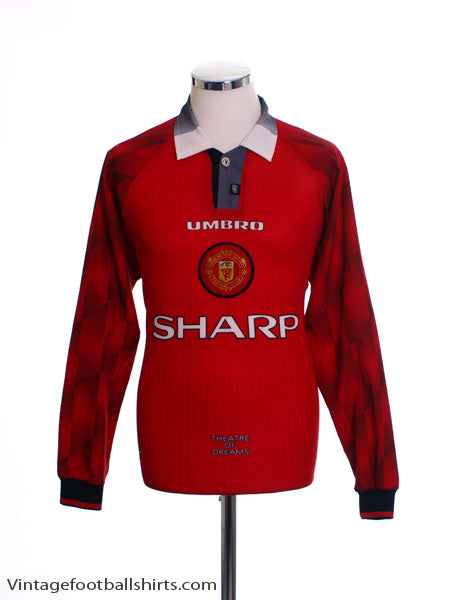 1996-98 Manchester United Home Shirt L/S M Football Shirt