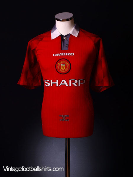 1996-98 Manchester United Home Shirt *Mint* L Football Shirt