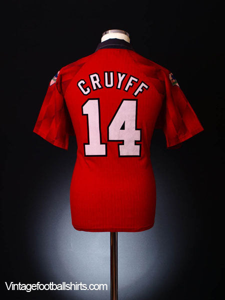 1996-98 Manchester United Home Shirt Cruyff #14 Y Football Shirt