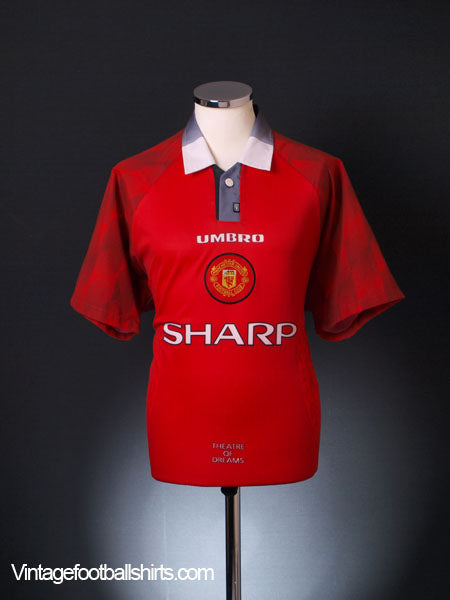 1996-98 Manchester United 'Red Cafe' Home Shirt M Football Shirt