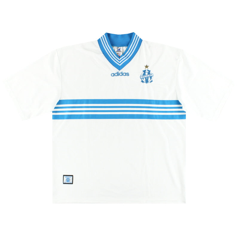 1996-98 Olympique Marseille adidas Home Shirt L Football Shirt