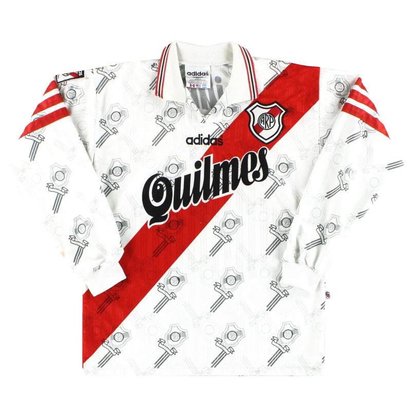1996-98 River Plate adidas Home Shirt L/S M Football Shirt