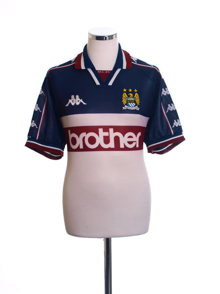 1997-98 Manchester City Away Shirt L Football Shirt