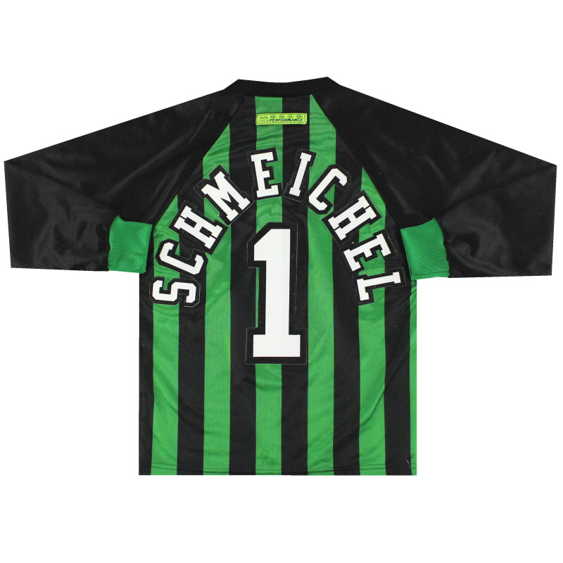 1997-98 Manchester United Goalkeeper Shirt Schmeichel #1 L.Boys Football Shirt