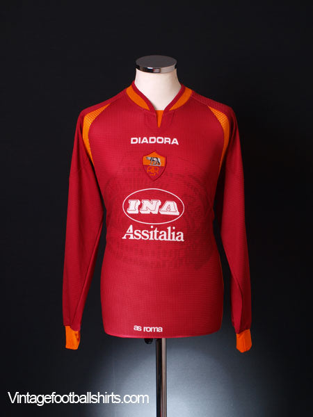 1997-98 Roma Home Shirt L/S M Football Shirt