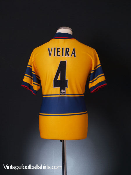 1997-99 Arsenal Away Shirt Vieira #4 S Football Shirt