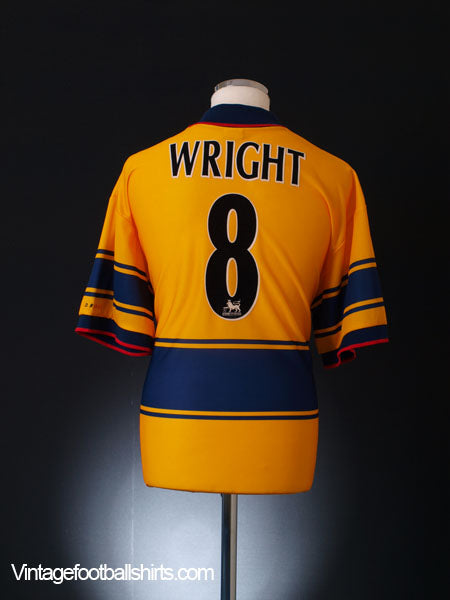 1997-99 Arsenal Away Shirt Wright #8 L Football Shirt