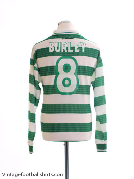 1997-99 Celtic Home Shirt Burley #8 L/S M Football Shirt