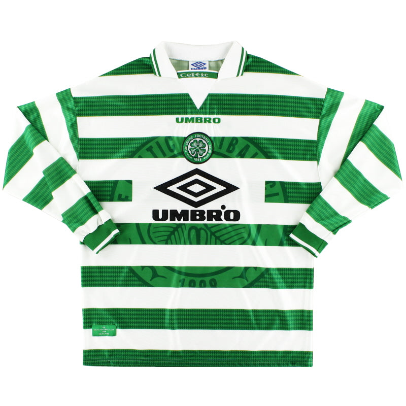 1997-99 Celtic Umbro Home Shirt L/S M Football Shirt