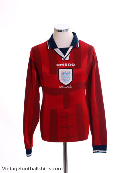 1997-99 England Away Shirt L/S M Football Shirt
