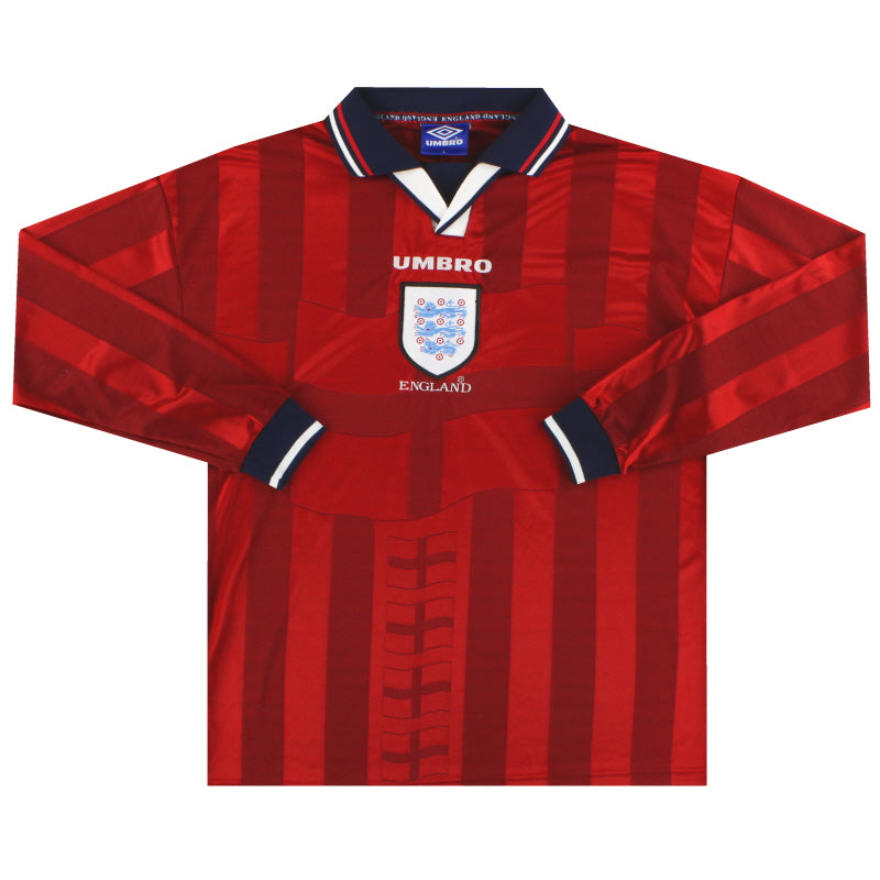1997-99 England Umbro Away Shirt L/S L Football Shirt