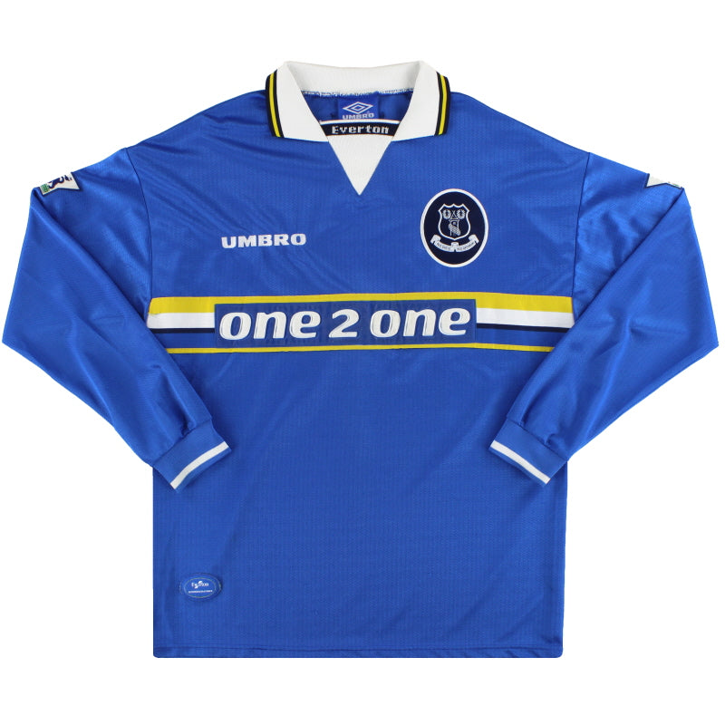 1997-99 Everton Umbro Home Shirt L/S L Football Shirt