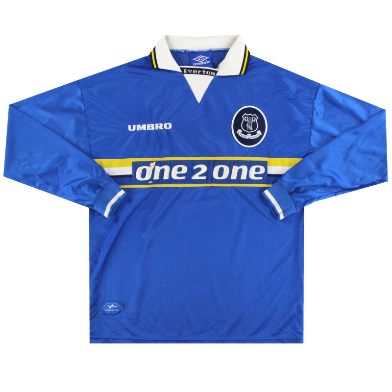 1997-99 Everton Umbro Home Shirt L/S L Football Shirt