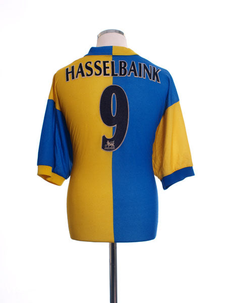 1997-99 Leeds Away Shirt Hasselbaink #9 L Football Shirt
