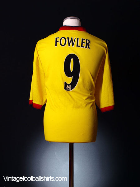 1997-99 Liverpool Away Shirt Fowler #9 XL Football Shirt