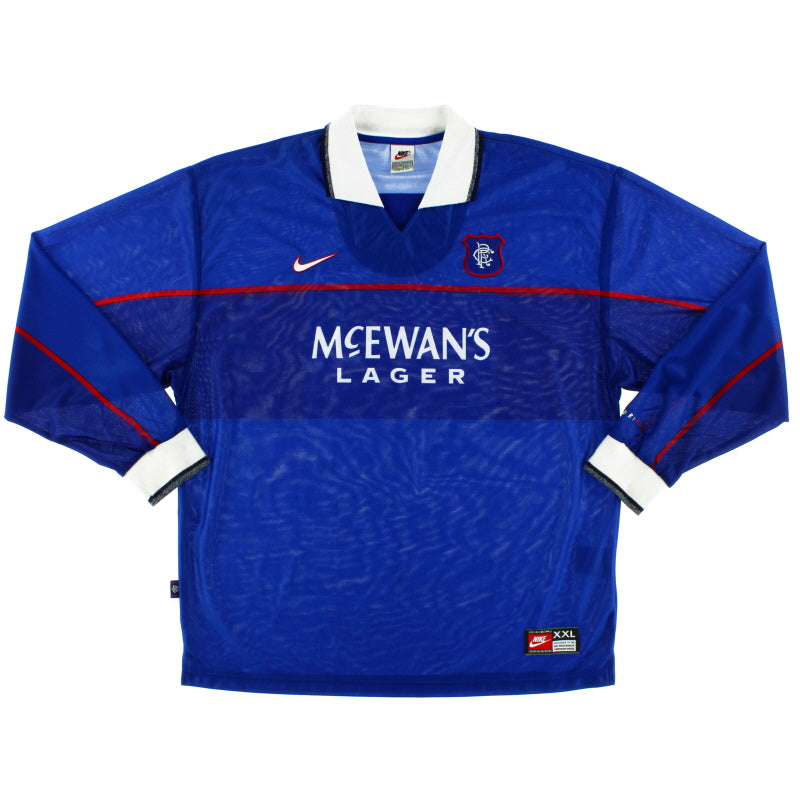 1997-99 Rangers Nike Home Shirt L/S XXL Football Shirt