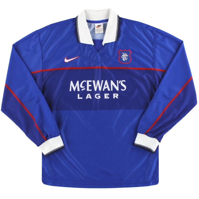 1997-99 Rangers Nike Home Shirt L/S M Football Shirt