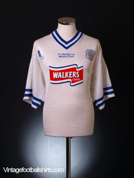 1997 Leicester Coca-Cola Cup Winners Away Shirt *Mint* XL Football Shirt
