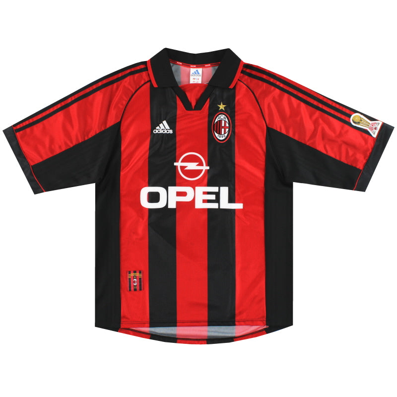 1998-00 AC Milan adidas Home Shirt L Football Shirt
