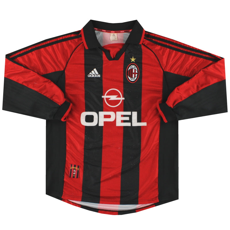 1998-00 AC Milan adidas Home Shirt L/S M Football Shirt