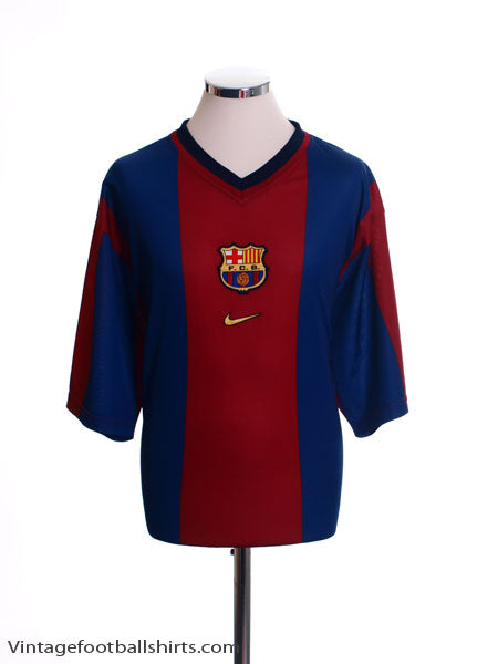 1998-00 Barcelona Basic Home Shirt M Football Shirt
