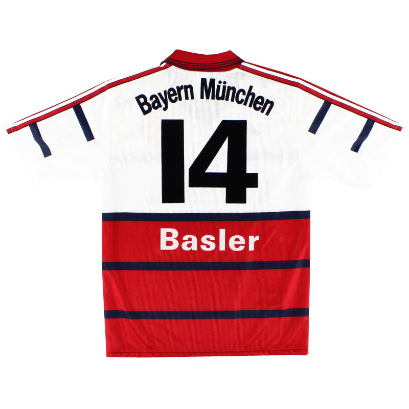 1998-00 Bayern Munich adidas Away Shirt Basler #14 XL Football Shirt