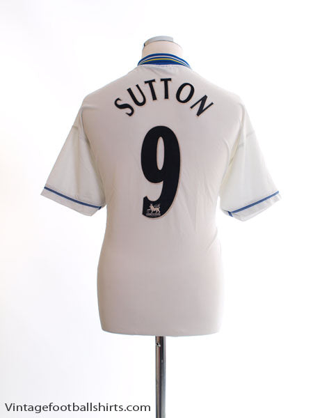 1998-00 Chelsea Away Shirt Sutton #9 L Football Shirt