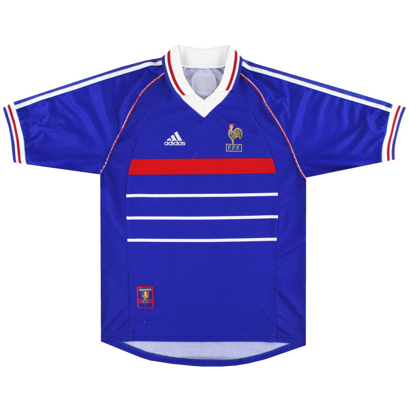 1998-00 France adidas Home Shirt L Football Shirt