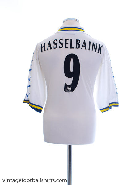 1998-00 Leeds Home Shirt Hasselbaink #9 L Football Shirt