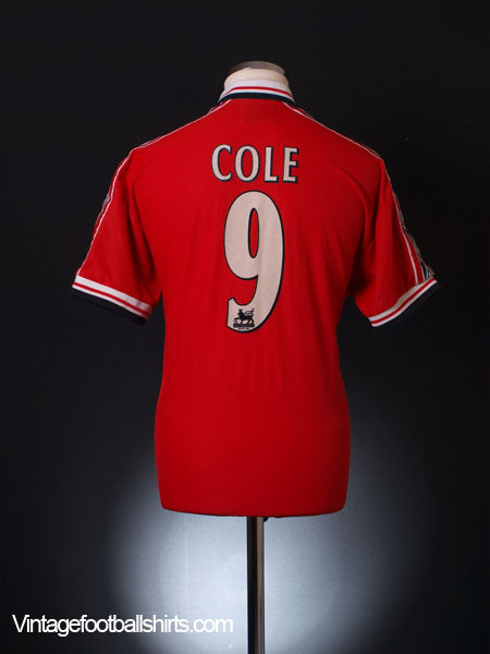 1998-00 Manchester United Home Shirt Cole #9 M Football Shirt