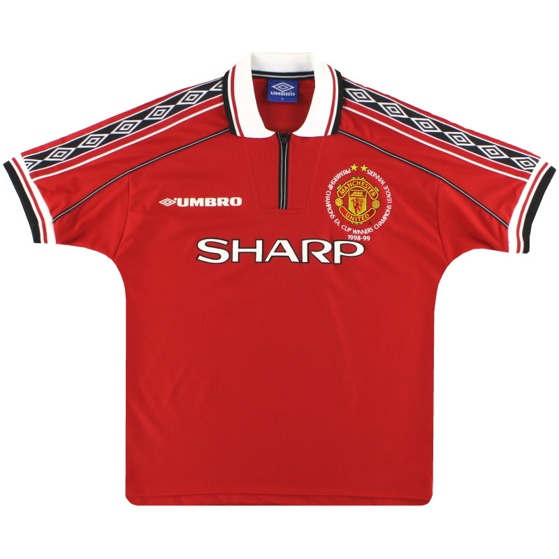 1998-00 Manchester United Umbro 'Treble Winners' Home Shirt *Mint* M Football Shirt
