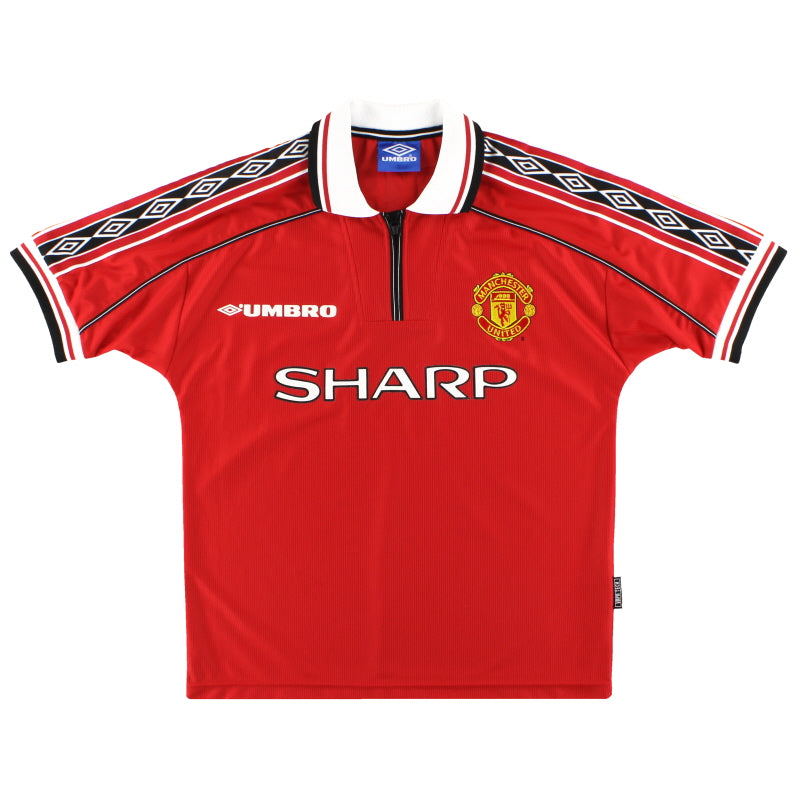 1998-00 Manchester United Umbro Home Shirt L.Boys Football Shirt