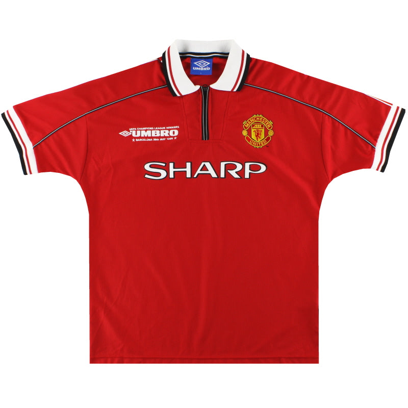 1998-00 Manchester United Umbro 'CL Winners' Home Shirt XL Football Shirt