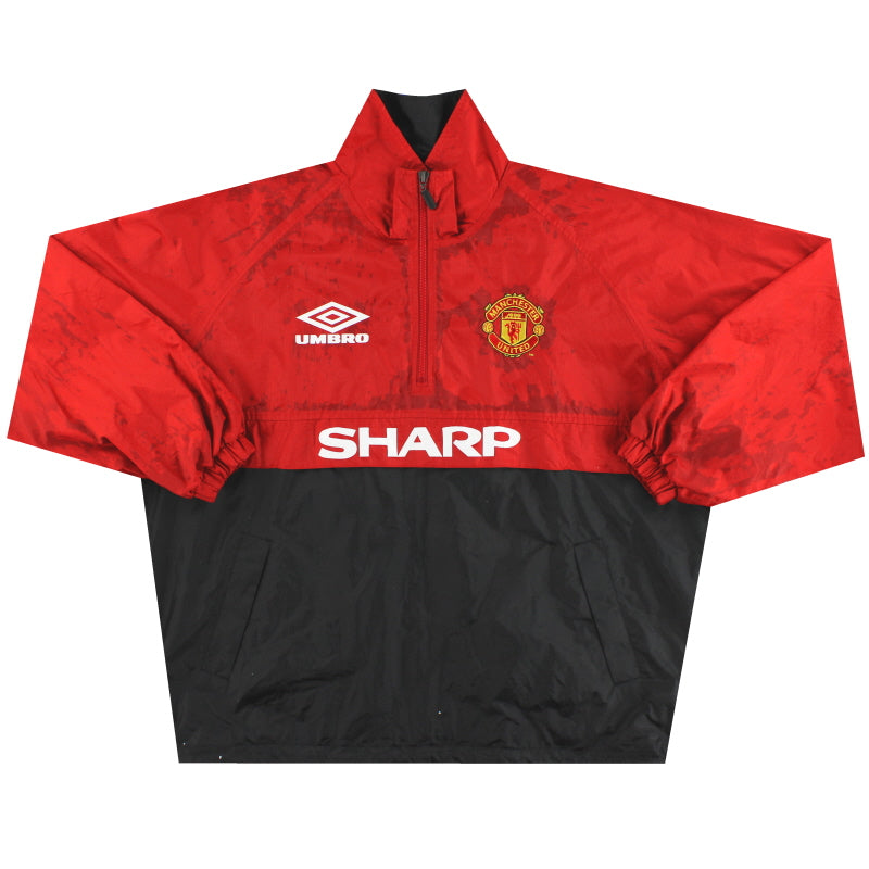 1998-00 Manchester United Umbro 1/4 Zip Track Jacket L Jacket