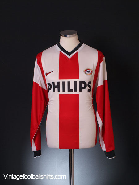 1998-00 PSV Player Issue Home Shirt L Football Shirt