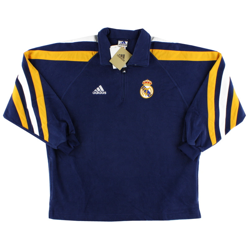 1998-00 Real Madrid adidas 1/4 Zip Fleece Top *BNIB* L Football Shirt
