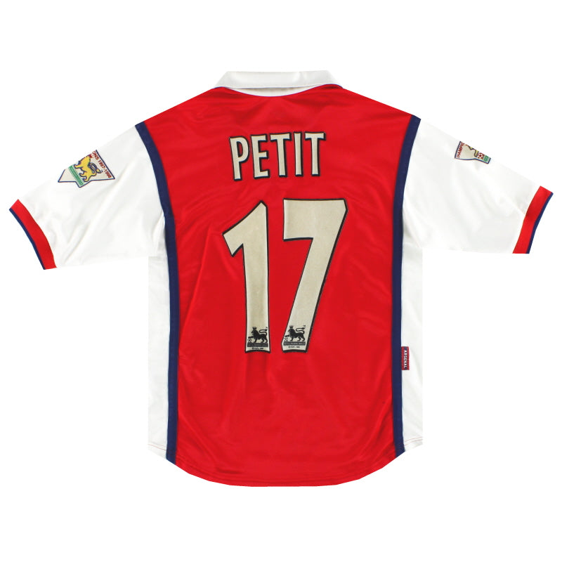 1998-99 Arsenal Home Shirt Petit #17 L.Boys Football Shirt