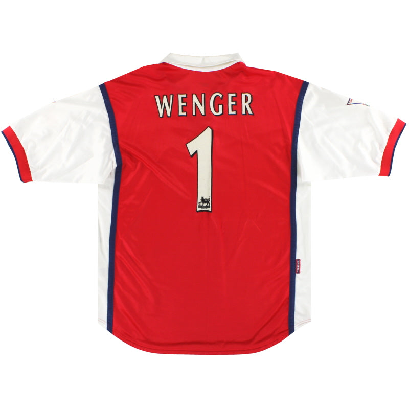 1998-99 Arsenal Nike Home Shirt Wenger #1 L Football Shirt