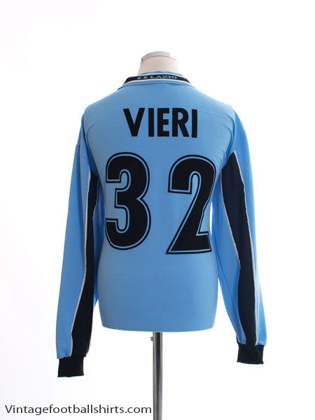 1998-99 Lazio Home Shirt Vieri #32 L/S XL Football Shirt