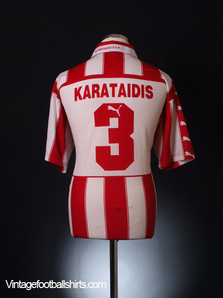 1998-99 Olympiakos Home Shirt Karataidis #3 XL Football Shirt