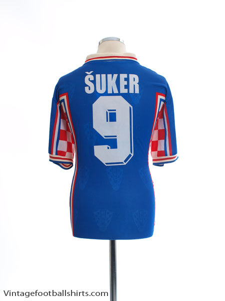 1998 Croatia 'World Cup' Away Shirt Suker #9 XL Football Shirt